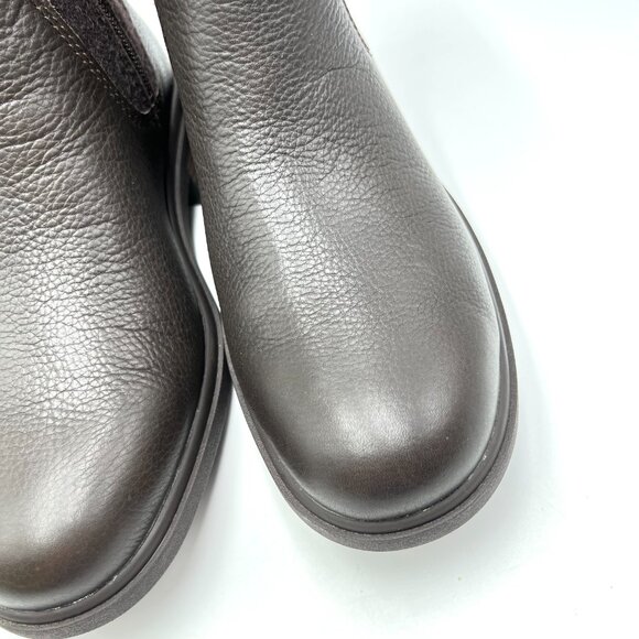 Ugg Womens Size 8.5 Harrison Moto Dark Brown Leather Ankle Boots Booties‎ Shoes - Picture 5 of 16